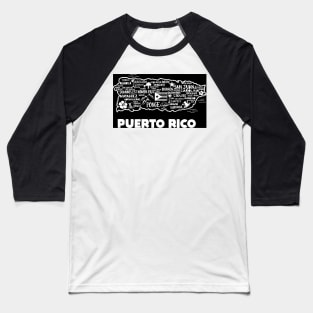 Puerto Rico Map Baseball T-Shirt